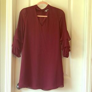 Boho Style Maroon Boutique Dress